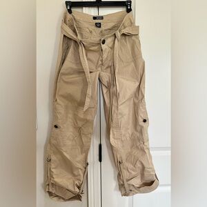 a.n.a Tan Capris with Relaxed Fit and Lightweight Fabric